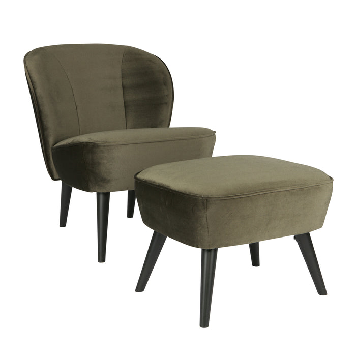 WOOOD Sara Fauteuil - Warm Groen