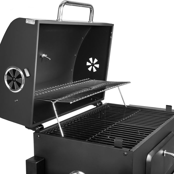 tectake® Houtskoolbarbecue in hoogte verstelbaar - Zwart