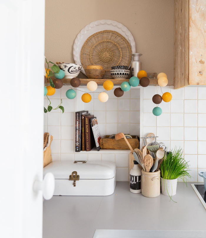 Cotton Ball Lights lichtslinger bruin en blauw - Earth 20