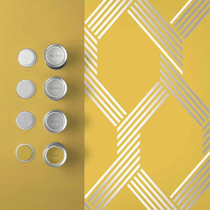 Graham & Brown - Vliesbehang - Vector Lemon Silver - 10mx52cm