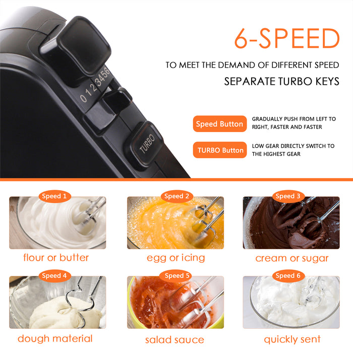 Aigostar Hanson 30LYM Handmixer - 300 Watt - Zwart