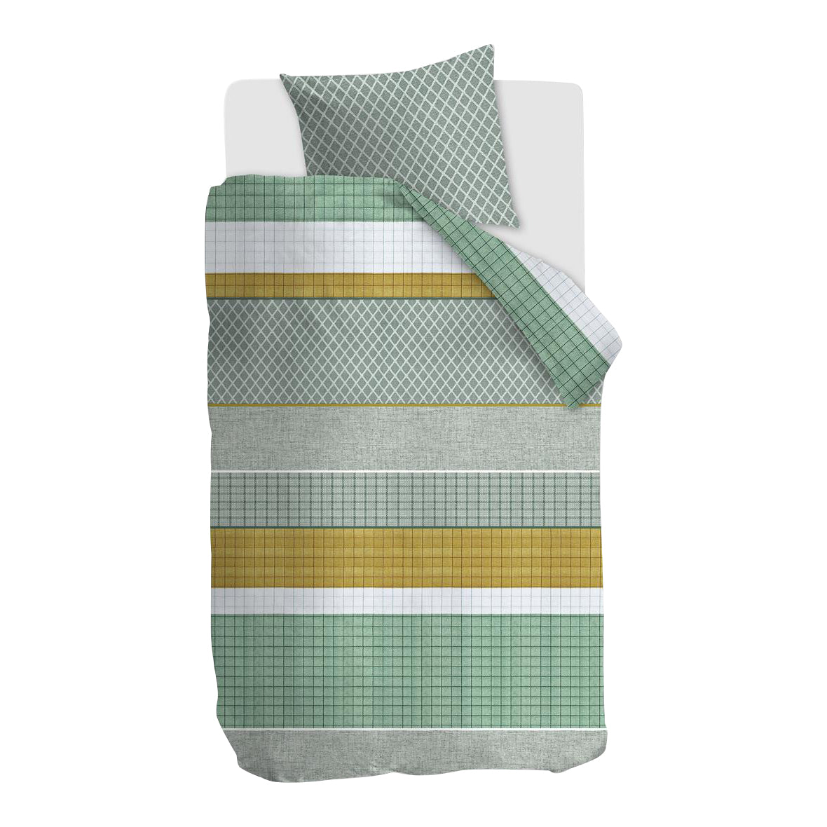 Ambiante Helge Dekbedovertrek 140 x 220 cm - Groen