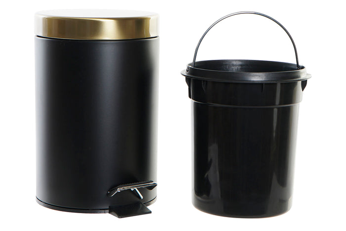 Pedaalemmer 3L Glam - Zwart &amp; Goud - Softclose - H26 cm