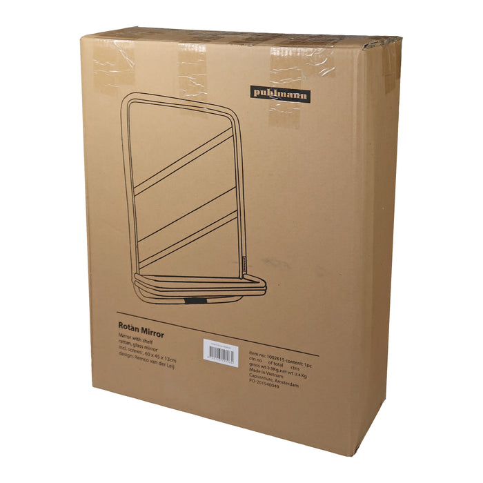 Puhlmann Rotan Spiegel - H 60 x B 45 cm
