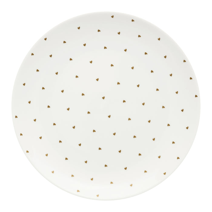 vtwonen Golden Hearts Bord Ø 20 cm