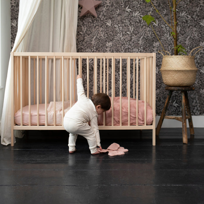 Noppies Botanical Ledikant Hoeslaken - Misty Rose