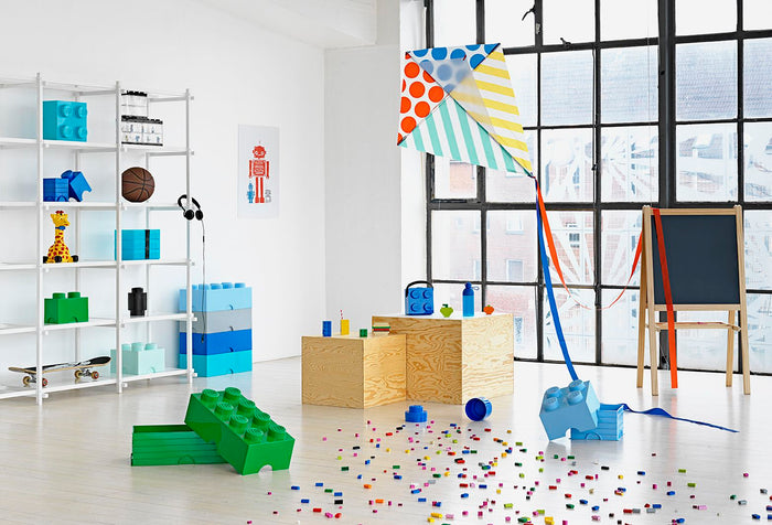 LEGO - Opbergbox Brick 4, Aquablauw - LEGO