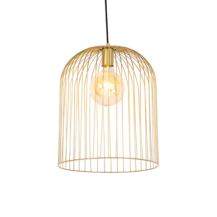 QAZQA Set van 5 design hanglampen goud - Wires