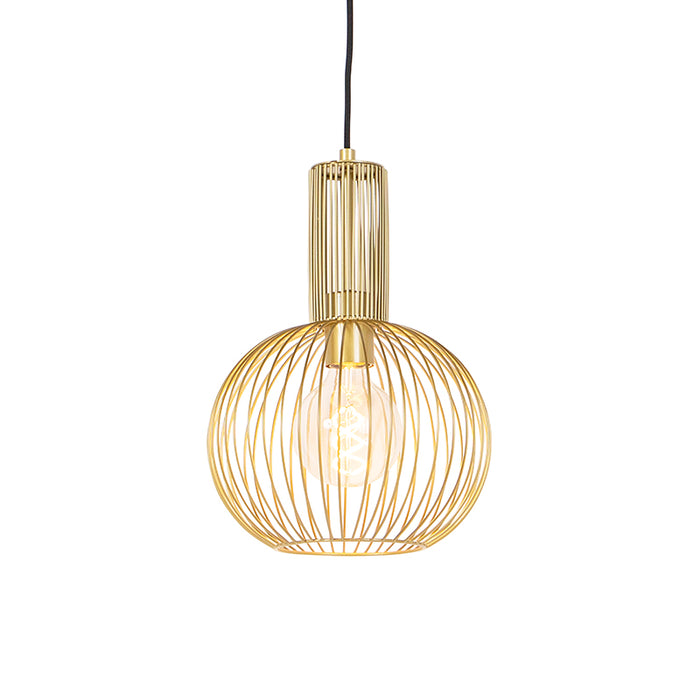 QAZQA Set van 5 design hanglampen goud - Wires