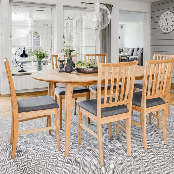 Rowico Filippa Stoel - Set Van 2 - Grijs|Eikenhout