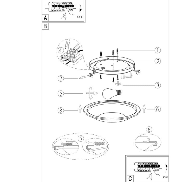 Steinhauer Ceiling and wall Plafondlamp Wit