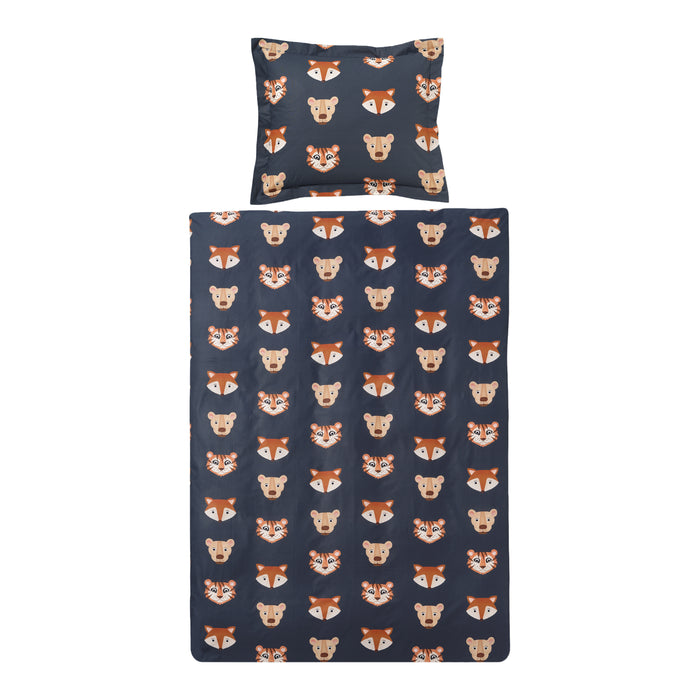 Vandyck Jungle Kids Kinderdekbedovertrek 120 x 150 cm - Jeans Blue