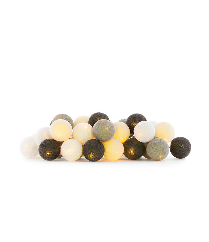 Cotton Ball Lights Regular lichtslinger bruin en wit - Taupe 20