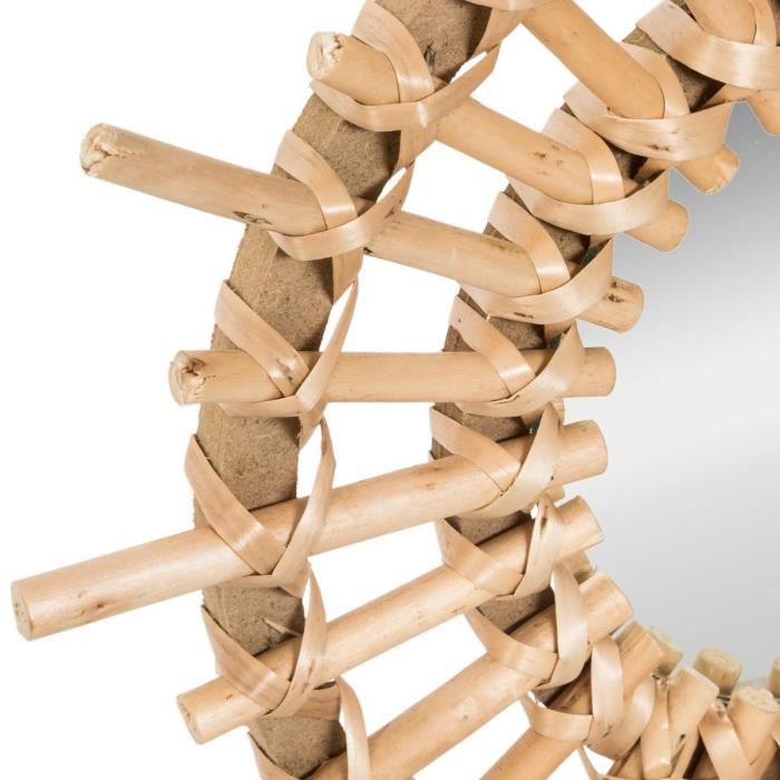 ATMOSPHERA Zonnespiegel rotan - Ø 28 cm - Beige