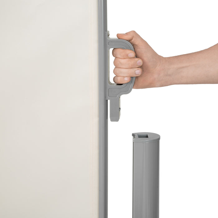 tectake® Aluminium dubbel windscherm uitschuifbaar met oprolmechanisme