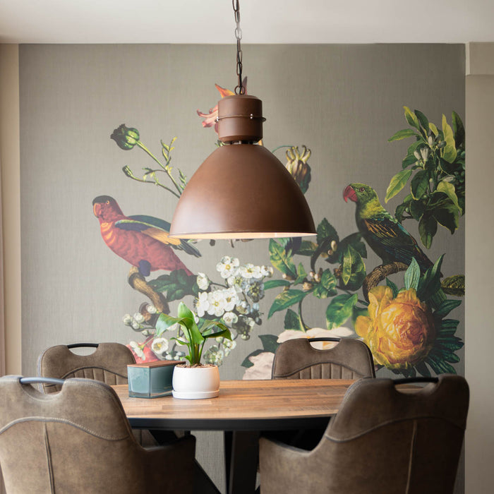 QAZQA Industriële hanglamp roestbruin - Flynn
