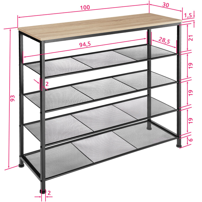 tectake® Schoenenrek Sheffield 100x30,5x93cm