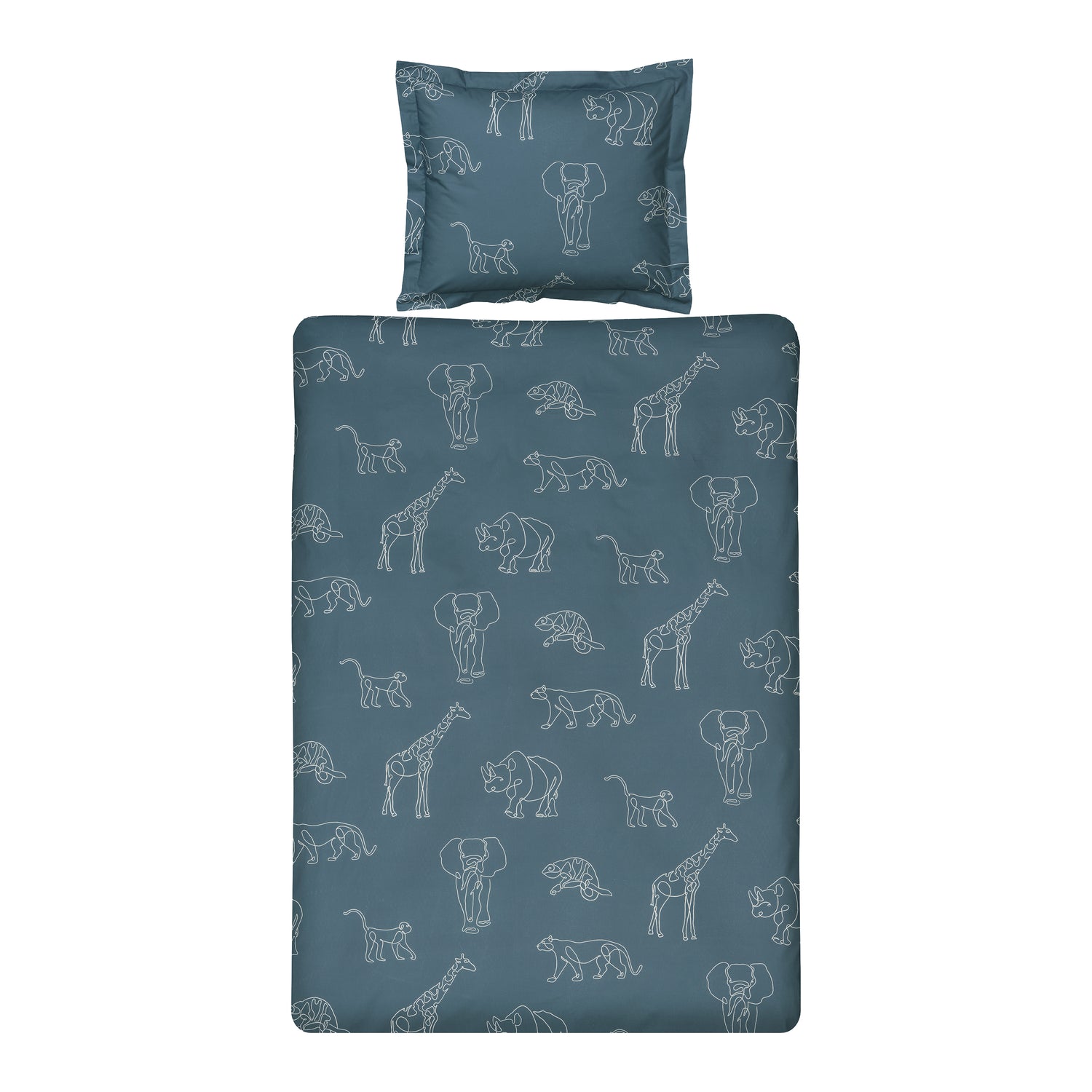 Vandyck Safari Kids Kinderdekbedovertrek 120 x 150 cm - Vintage Blue