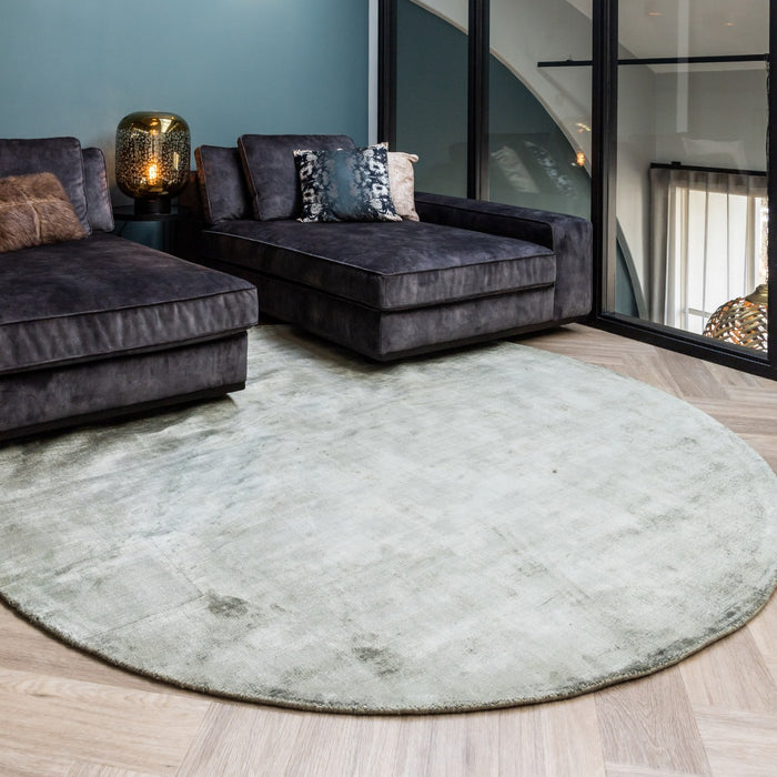 Interieur05 Vloerkleed Felva Groen Rond Viscose 220 cm