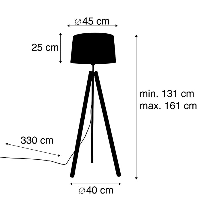 QAZQA Vloerlamp telu - Taupe - Modern - D 45cm