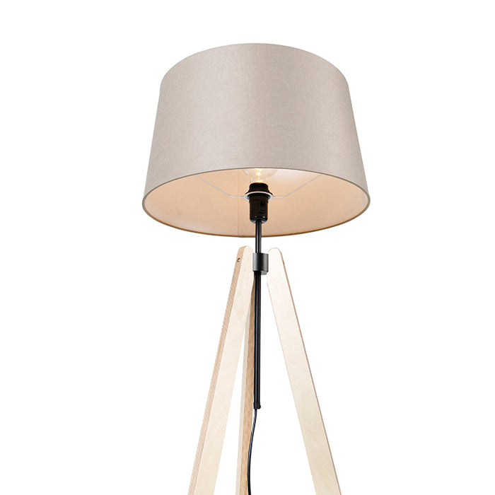QAZQA Vloerlamp telu - Taupe - Modern - D 45cm