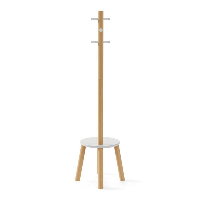 Umbra Pillar Kapstok met Kruk - Wit/Naturel