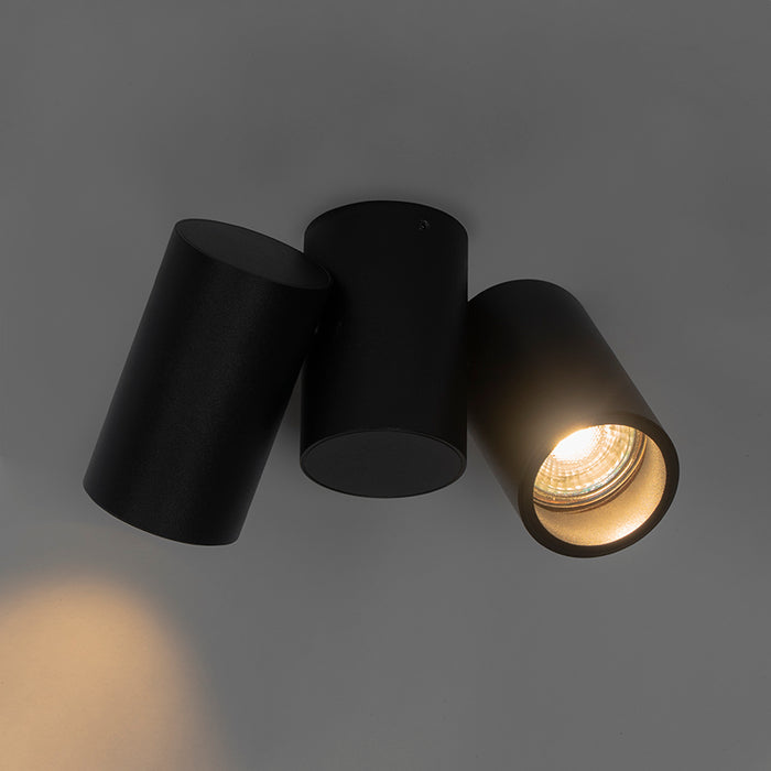 QAZQA Design spot zwart 2-lichts verstelbaar - Michael