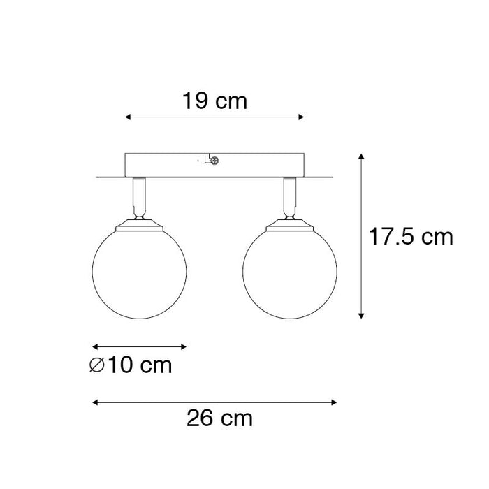 QAZQA Moderne spot zwart met smoke glass 2-lichts - Athens