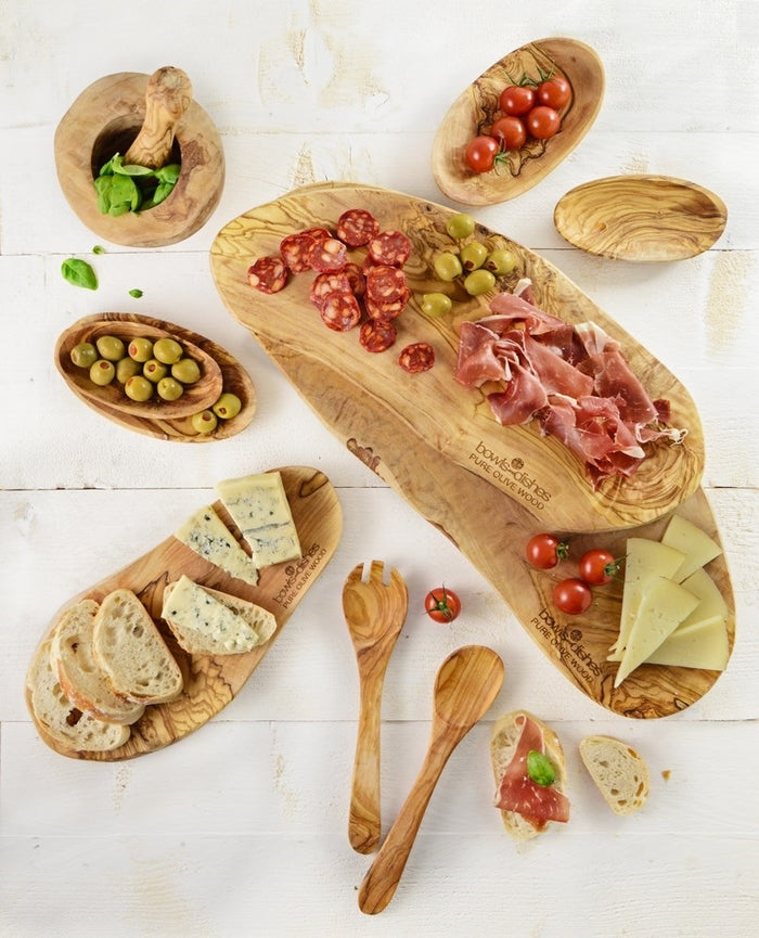 Bowls and Dishes Pure Olive Wood Tapasplank 25-30 cm