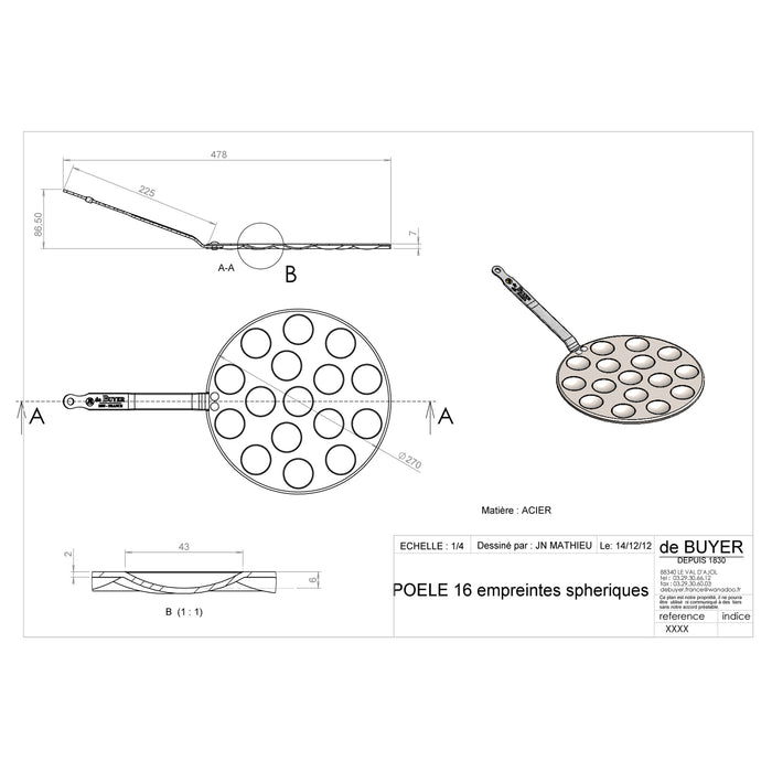 De Buyer Mineral B Element Poffertjespan Ø 27 cm