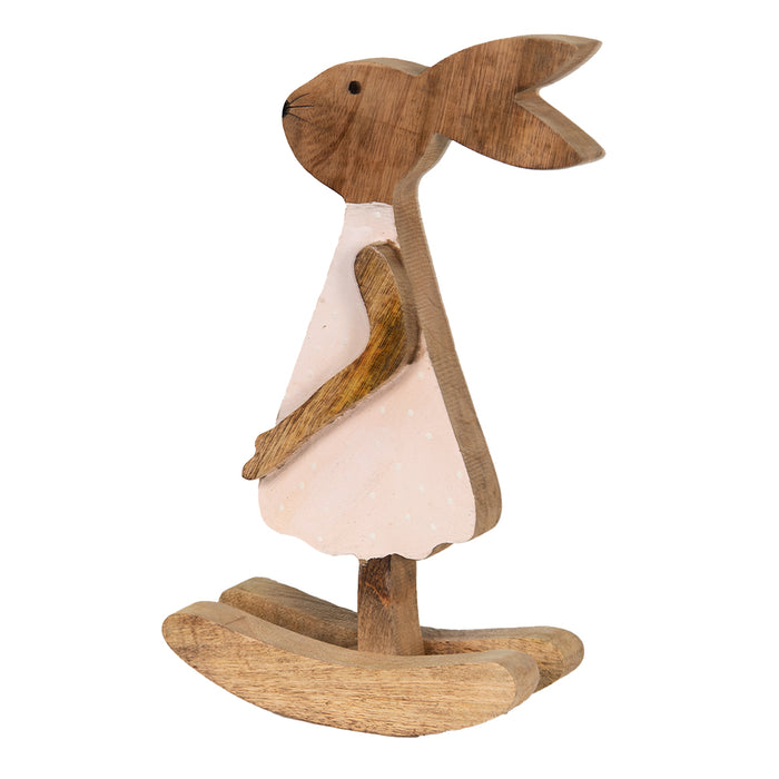 Clayre & Eef Beeld Konijn 17x7x30 cm Bruin Hout