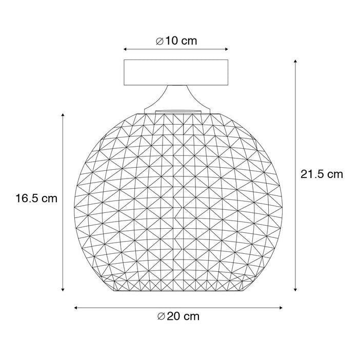 QAZQA Art Deco plafondlamp messing met helder glas - Sphere