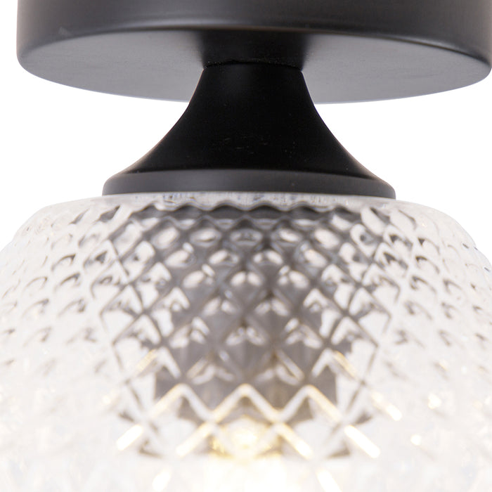 QAZQA Art Deco plafondlamp zwart - Karce