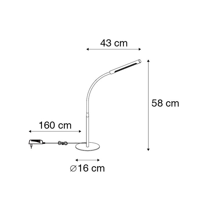 QAZQA Design tafellamp zwart incl. LED met touch dimmer - Palka