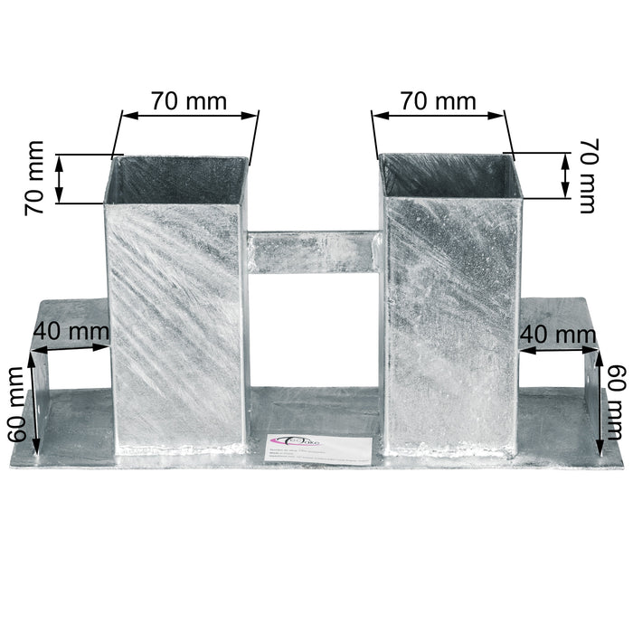 tectake® Houtstapelrekken thermisch verzinkt 2-delig