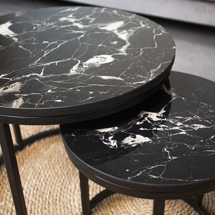 Dimehouse Industriële salontafel set van 2 Celine marmer zwart