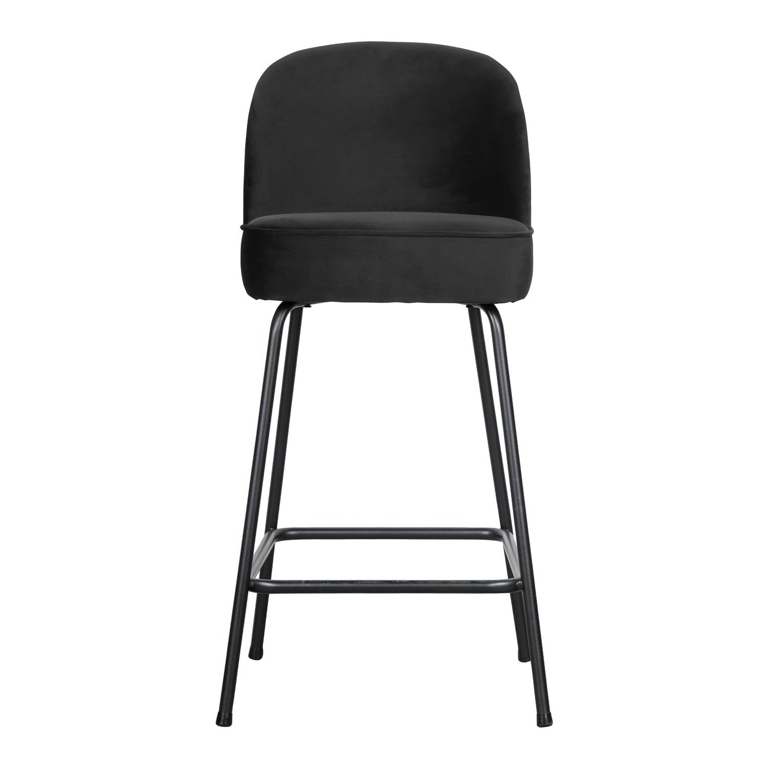 WOOOD Vogue Barkruk H 89 cm - Fluweel - Zwart