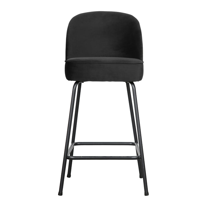 WOOOD Vogue Barkruk H 89 cm - Fluweel - Zwart