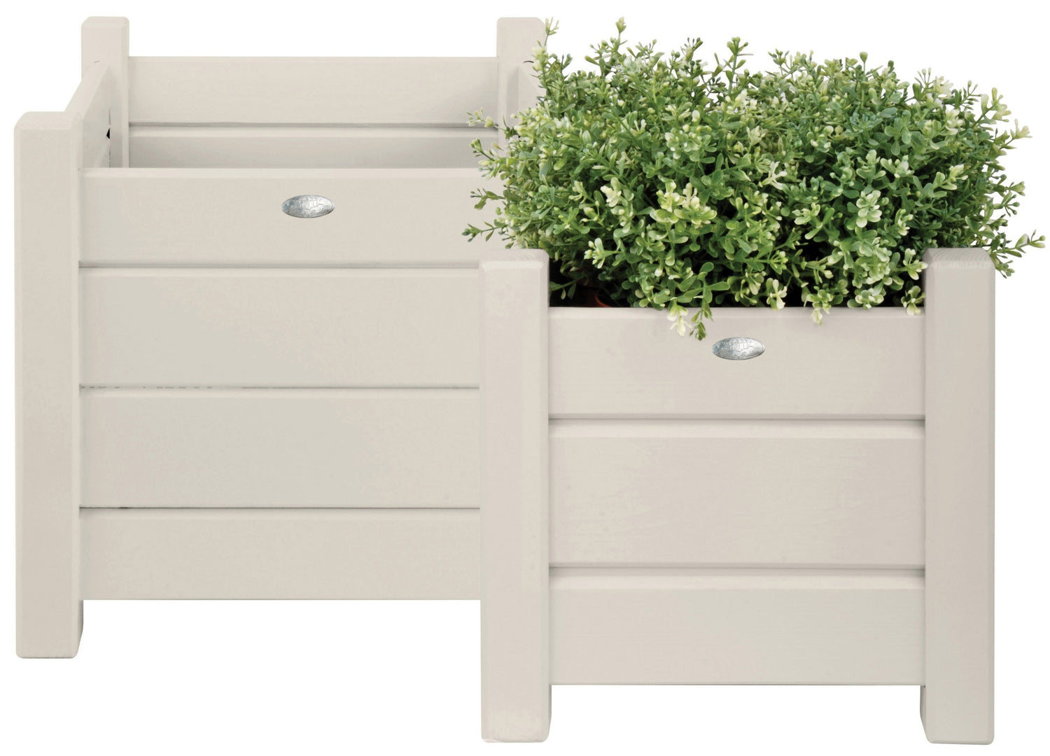 Esschert Design Plantenbak Vierkant 40 x 40 cm Set van 2 - Wit