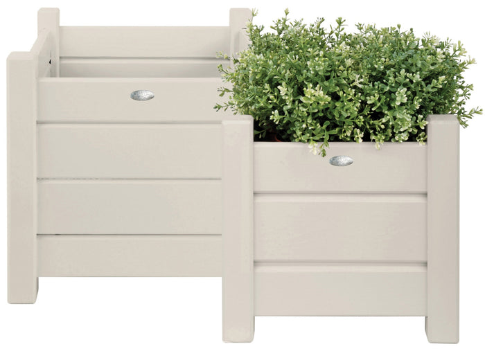 Esschert Design Plantenbak Vierkant 40 x 40 cm Set van 2 - Wit