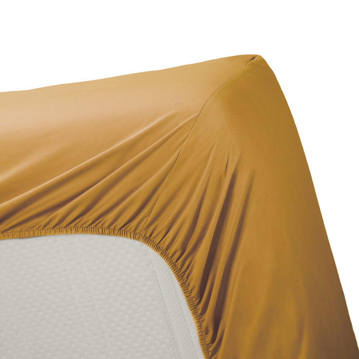 Ambiante Cotton Uni Hoeslaken 140 x 200 cm - Oker