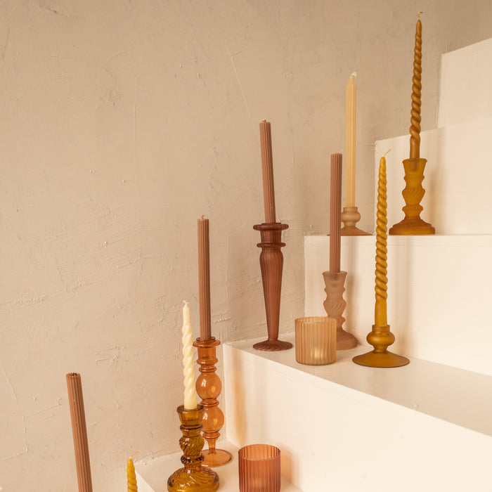 À la Frosted Classic Kandelaar - Mustard