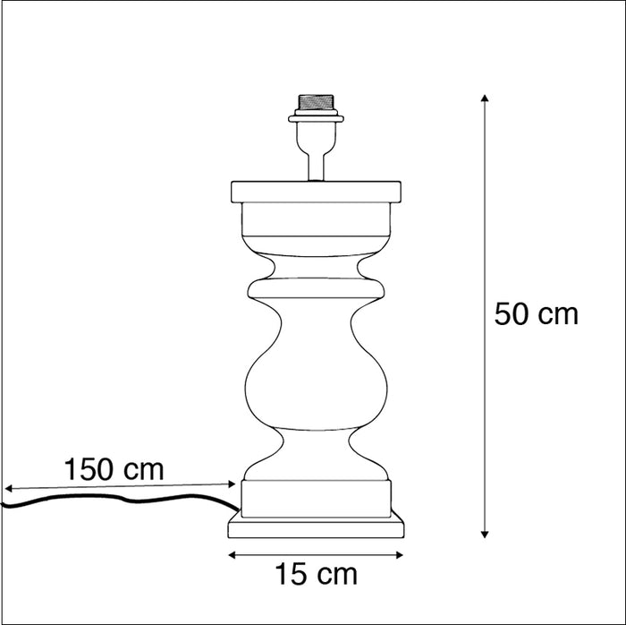 QAZQA Landelijke tafellamp zonder kap vintage grijs hout - Hyssop