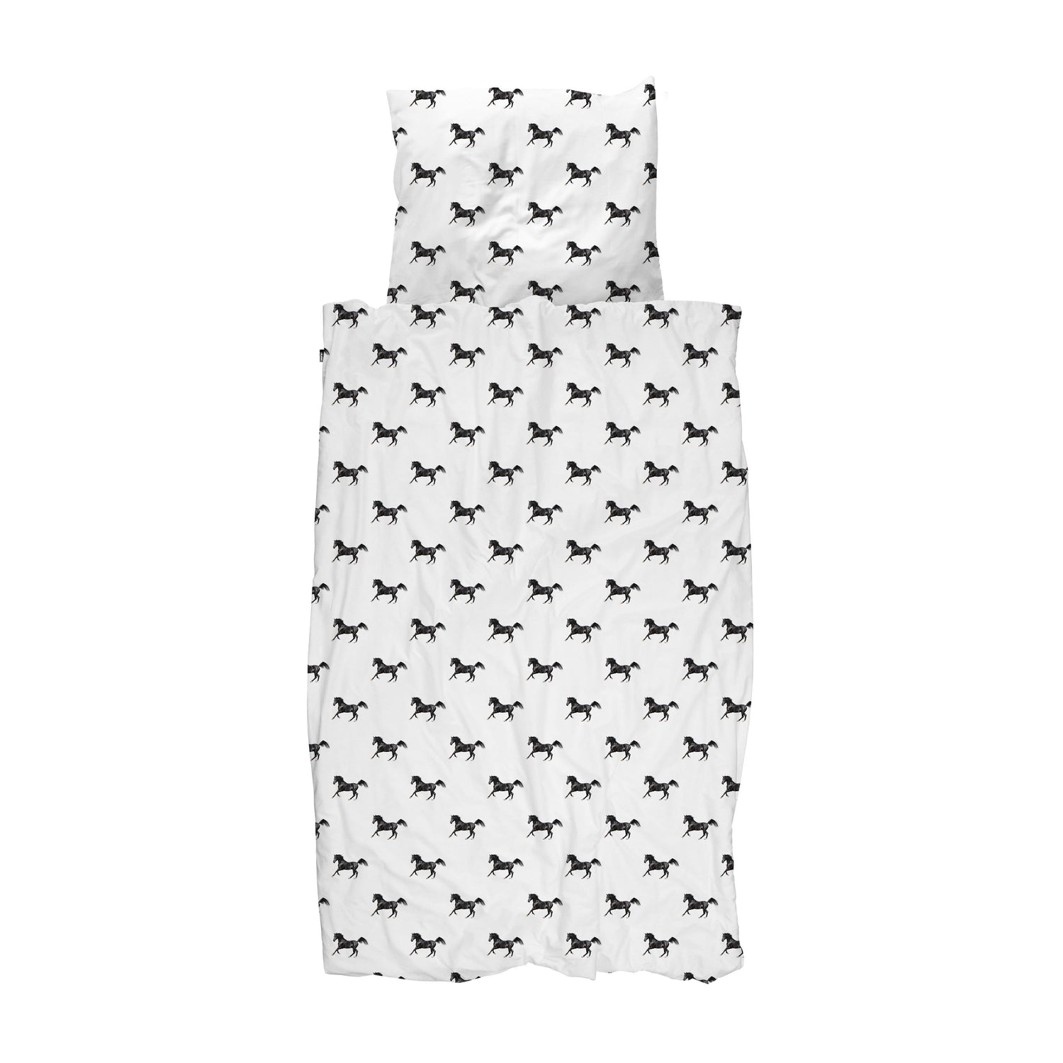 SNURK Black Horses Dekbedovertrek 140 x 220 cm
