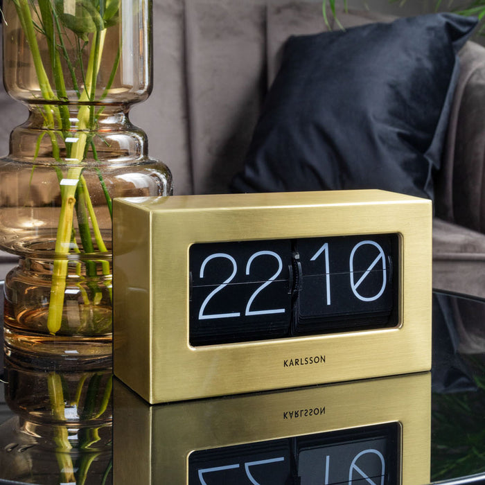 Karlsson Boxed Flip Tafelklok - Geborsteld goud