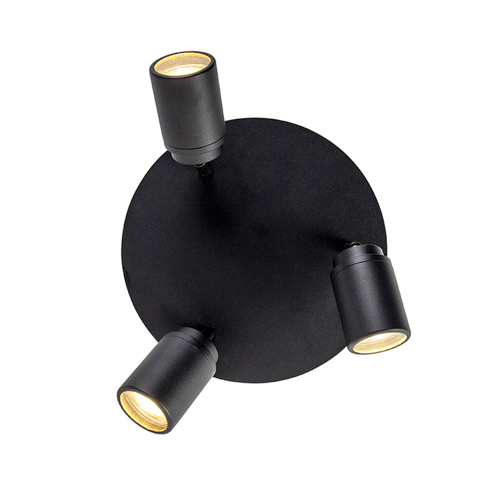 QAZQA Moderne badkamer spot zwart 3-lichts IP44 - Ducha