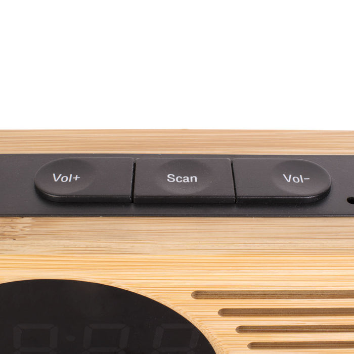 Karlsson Retro Radio Alarmklok - Bamboo