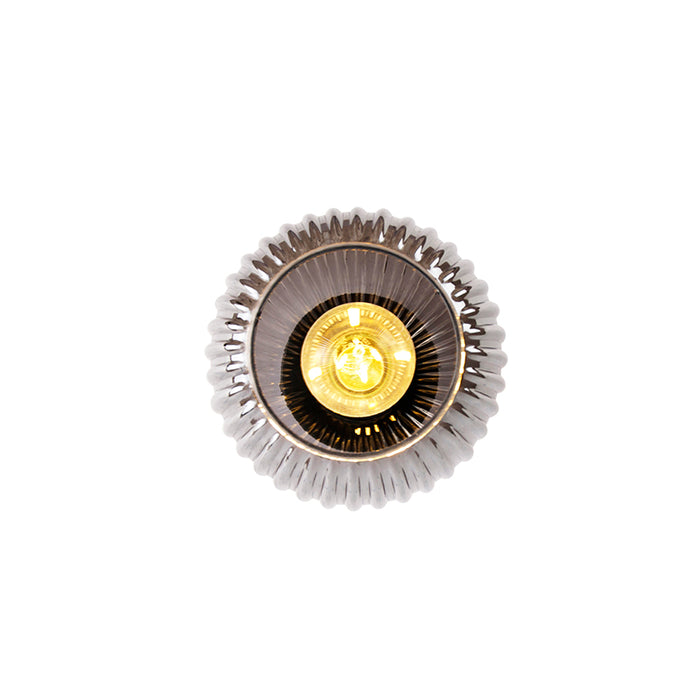 QAZQA Art deco plafondlamp zwart met smoke glas - Banci