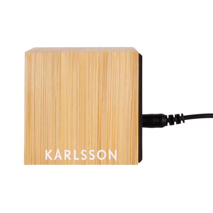 Karlsson Mini Cube Alarmklok - Bamboo