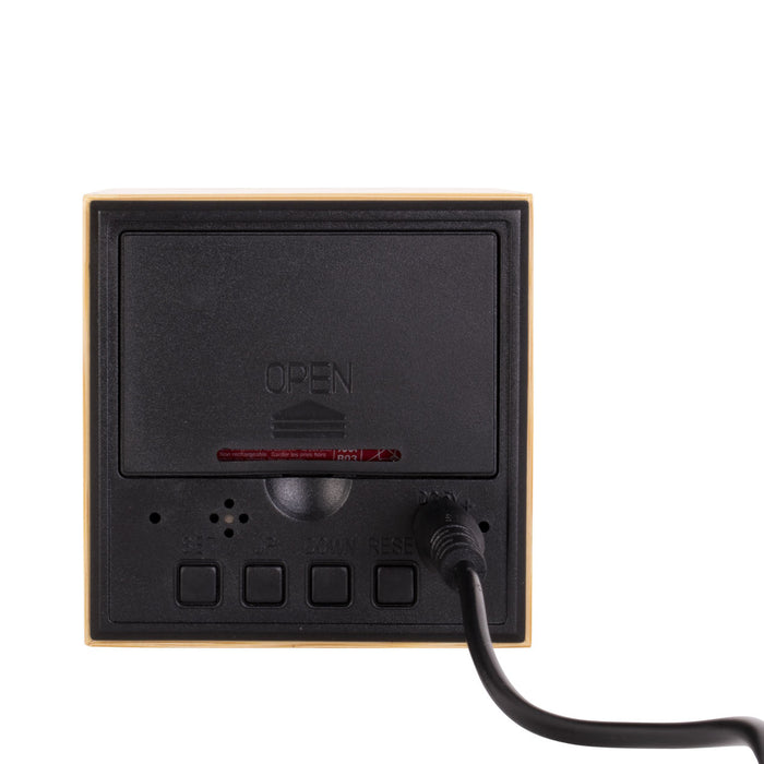 Karlsson Mini Cube Alarmklok - Bamboo